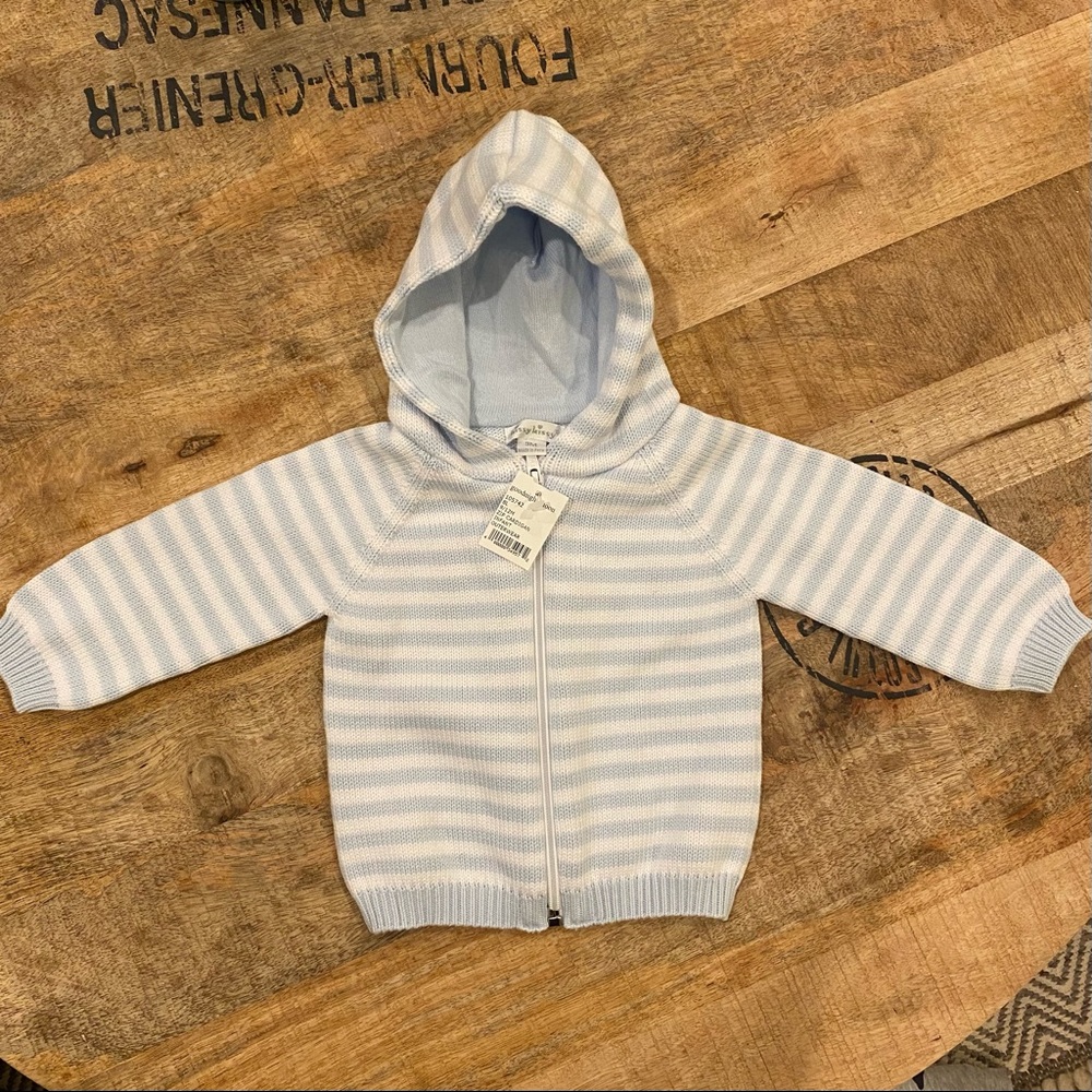 Kissy kissy striped hooded sweater